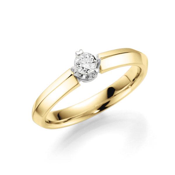 Verlobungsring in Gelbgold 585 Weißgold 585 mit zus. 0,2 ct. Brillant tw, vs von 123gold - E-2TIZD-GW5-1TT9UZ Verlobungsring in Gelbgold 585 Weißgold 585 mit zus. 0,2 ct. Brillant tw, vs von 123gold - E-2TIZD-GW5-1TT9UZ