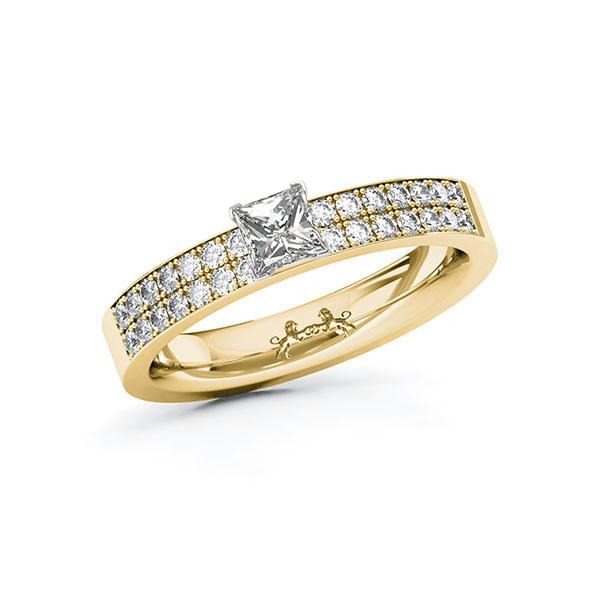 Verlobungsring in Gelbgold 585 Weißgold 750 mit 0,4 ct. + zus. 0,28 ct. Prinzess-Diamant tw, vs tw, si von Steinberg - Q-10AQ5R-G5-1QGMA5Z Verlobungsring in Gelbgold 585 Weißgold 750 mit 0,4 ct. + zus. 0,28 ct. Prinzess-Diamant tw, vs tw, si von Steinberg - Q-10AQ5R-G5-1QGMA5Z