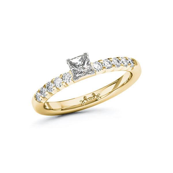 Verlobungsring in Gelbgold 585 Weißgold 750 mit 0,4 ct. + zus. 0,4 ct. Prinzess-Diamant tw, vs von Steinberg - Q-10AQ8B-G5-1QGM9TZ Verlobungsring in Gelbgold 585 Weißgold 750 mit 0,4 ct. + zus. 0,4 ct. Prinzess-Diamant tw, vs von Steinberg - Q-10AQ8B-G5-1QGM9TZ