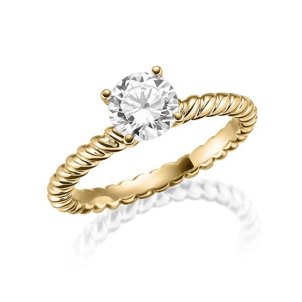 Verlobungsring in Gelbgold 750 mit 0,4 ct. Brillant tw, vs von Steinberg - Q-ZLBWK-G7-1IV52LZ Verlobungsring in Gelbgold 750 mit 0,4 ct. Brillant tw, vs von Steinberg - Q-ZLBWK-G7-1IV52LZ