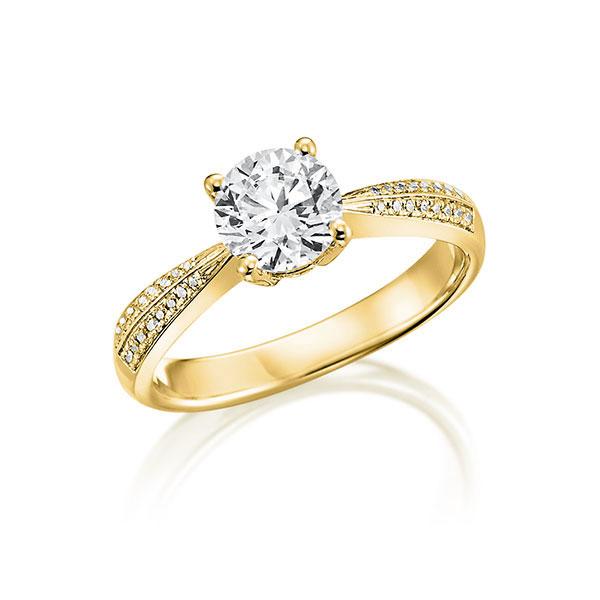 Verlobungsring in Gelbgold 750 mit 0,7 ct. + zus. 0,12 ct. Brillant tw, si tw, vs von Steinberg - Q-IPWX6-G7-1R7UDHZ Verlobungsring in Gelbgold 750 mit 0,7 ct. + zus. 0,12 ct. Brillant tw, si tw, vs von Steinberg - Q-IPWX6-G7-1R7UDHZ