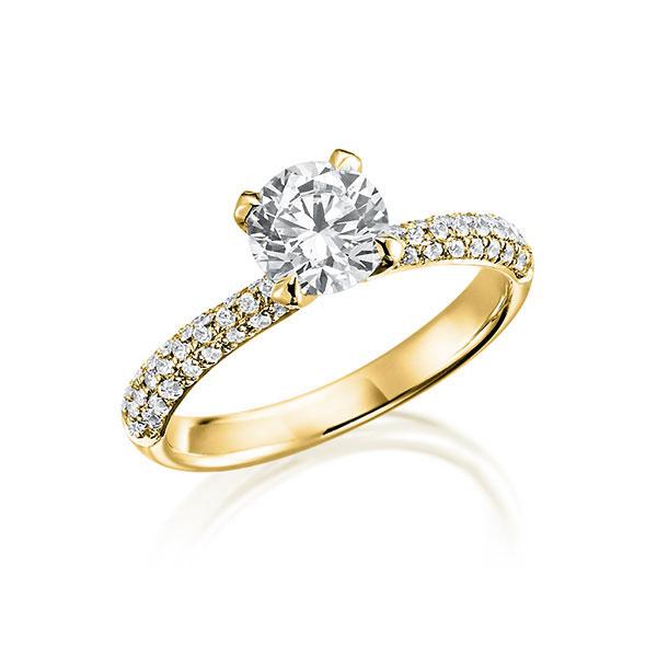 Verlobungsring in Gelbgold 750 mit 0,7 ct. + zus. 0,51 ct. Brillant tw, si tw, vs von Steinberg - Q-J3NE6-G7-1R7MV5Z Verlobungsring in Gelbgold 750 mit 0,7 ct. + zus. 0,51 ct. Brillant tw, si tw, vs von Steinberg - Q-J3NE6-G7-1R7MV5Z