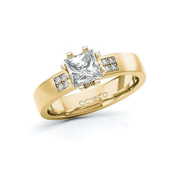 Verlobungsring in Gelbgold 750 mit 1 ct. + zus. 0,064 ct. Prinzess-Diamant tw, vs tw, si von acredo - A-10J5QS-GG7-1R9RPPZ Verlobungsring in Gelbgold 750 mit 1 ct. + zus. 0,064 ct. Prinzess-Diamant tw, vs tw, si von acredo - A-10J5QS-GG7-1R9RPPZ