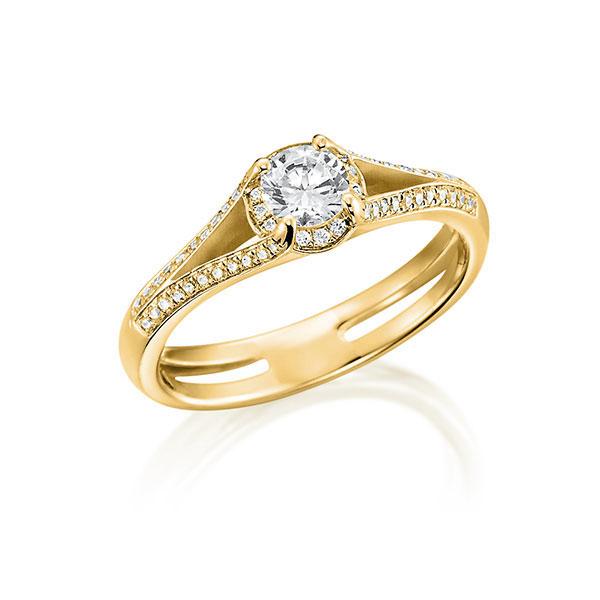 Verlobungsring in Gelbgold 750 mit zus. 0,43 ct. Brillant tw, si tw, vs von Steinberg - Q-ZDYIQ-G7-1Q8UH9Z Verlobungsring in Gelbgold 750 mit zus. 0,43 ct. Brillant tw, si tw, vs von Steinberg - Q-ZDYIQ-G7-1Q8UH9Z