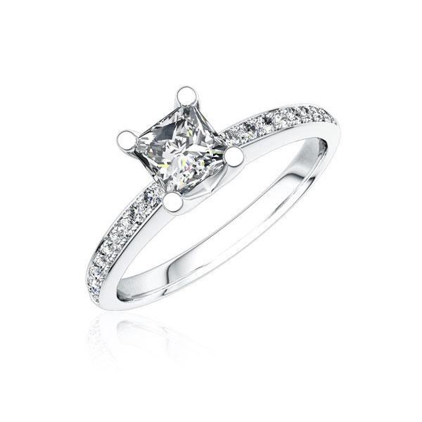 Verlobungsring in Platin 950 mit 0,4 ct. + zus. 0,07 ct. Prinzess-Diamant tw, vs von Steinberg - Q-J3T6B-W9-V6VZWZ Verlobungsring in Platin 950 mit 0,4 ct. + zus. 0,07 ct. Prinzess-Diamant tw, vs von Steinberg - Q-J3T6B-W9-V6VZWZ