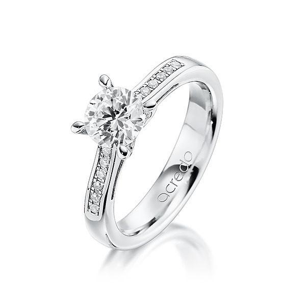 Verlobungsring in Platin 950 mit 0,7 ct. + zus. 0,096 ct. Brillant tw, vs tw, si von acredo - A-MLUJG-W9-1IWNM6Z Verlobungsring in Platin 950 mit 0,7 ct. + zus. 0,096 ct. Brillant tw, vs tw, si von acredo - A-MLUJG-W9-1IWNM6Z