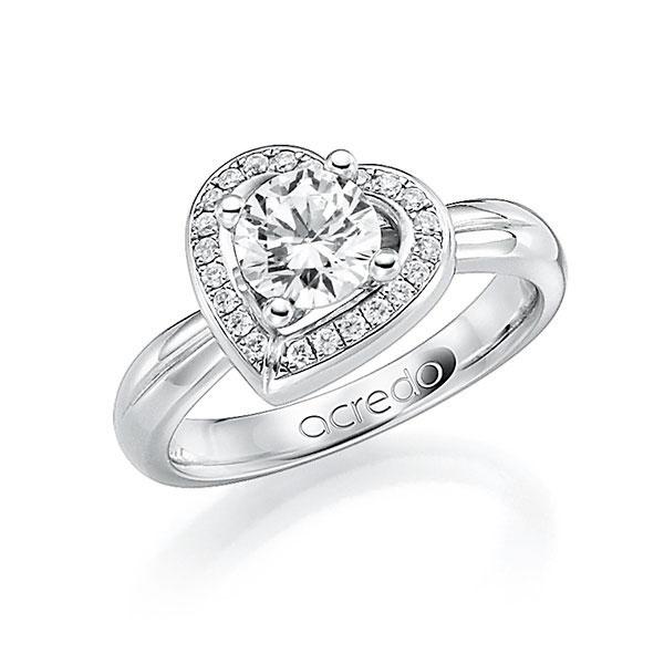 Verlobungsring in Platin 950 mit 1 ct. 22 St. zusammen 0,18ct. Brillant r, if von acredo - A-F0RMR-W9-1IVB4LZ Verlobungsring in Platin 950 mit 1 ct. 22 St. zusammen 0,18ct. Brillant r, if von acredo - A-F0RMR-W9-1IVB4LZ