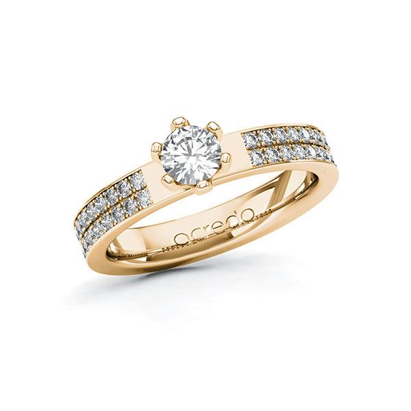 Verlobungsring in Roségold 585 mit 0,4 ct. + zus. 0,36 ct. Brillant tw, si von acredo - A-ZXCF8-EE5-1RDS19Z Verlobungsring in Roségold 585 mit 0,4 ct. + zus. 0,36 ct. Brillant tw, si von acredo - A-ZXCF8-EE5-1RDS19Z