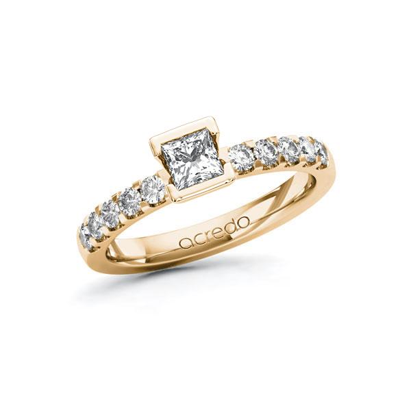 Verlobungsring in Roségold 585 mit 0,4 ct. + zus. 0,3 ct. Prinzess-Diamant tw, vs tw, si von acredo - A-ZWMF2-EE5-1R4GDJZ Verlobungsring in Roségold 585 mit 0,4 ct. + zus. 0,3 ct. Prinzess-Diamant tw, vs tw, si von acredo - A-ZWMF2-EE5-1R4GDJZ