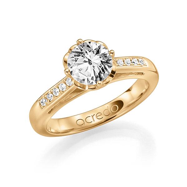 Verlobungsring in Roségold 585 mit 0,5 ct. 10 St. zusammen 0,08ct. Brillant tw, si von acredo - A-FAHXW-E5-1RCUF6Z Verlobungsring in Roségold 585 mit 0,5 ct. 10 St. zusammen 0,08ct. Brillant tw, si von acredo - A-FAHXW-E5-1RCUF6Z