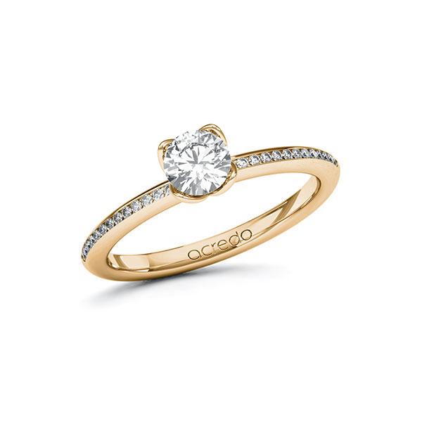 Verlobungsring in Roségold 585 mit 0,5 ct. + zus. 0,13 ct. Brillant tw, si von acredo - A-ZZE20-EE5-1R9BCYZ Verlobungsring in Roségold 585 mit 0,5 ct. + zus. 0,13 ct. Brillant tw, si von acredo - A-ZZE20-EE5-1R9BCYZ