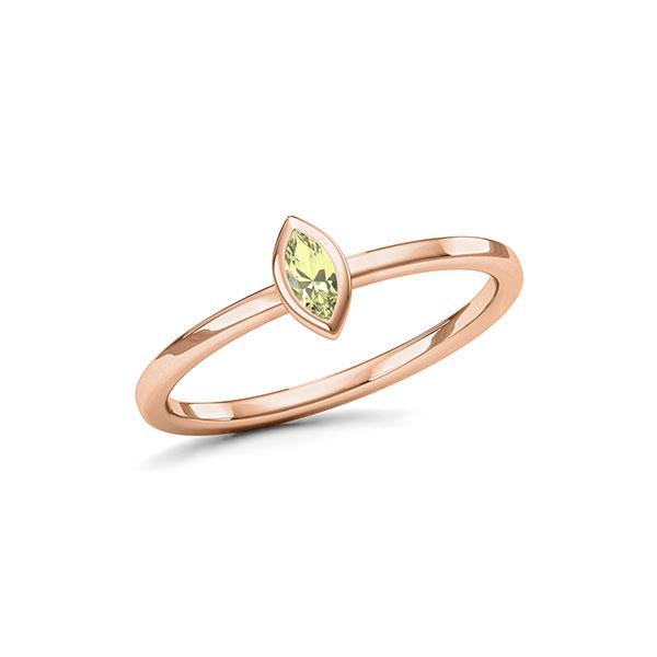 Verlobungsring in Rotgold 585 1 Stein 5 x 2,5 mm Navette - Cut Peridot von 123gold - E-11IP1U-R5-1TQ6EBZ Verlobungsring in Rotgold 585 1 Stein 5 x 2,5 mm Navette - Cut Peridot von 123gold - E-11IP1U-R5-1TQ6EBZ