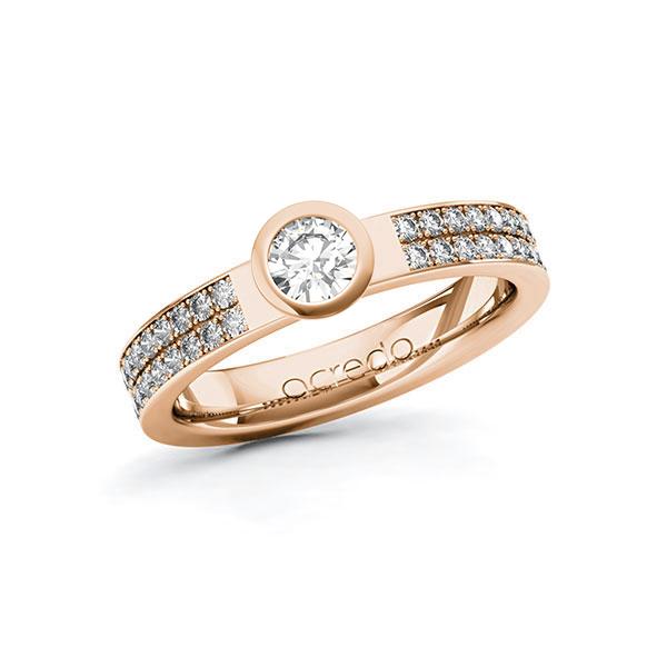 Verlobungsring in Rotgold 585 mit 0,3 ct. + zus. 0,36 ct. Brillant tw, si von acredo - A-10G2S2-RR5-1RF796Z Verlobungsring in Rotgold 585 mit 0,3 ct. + zus. 0,36 ct. Brillant tw, si von acredo - A-10G2S2-RR5-1RF796Z