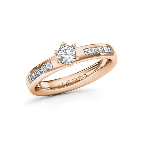 Verlobungsring in Rotgold 585 mit 0,3 ct. + zus. 0,3 ct. Brillant tw, si von acredo - A-10G2ZD-RR5-1RGNEAZ Verlobungsring in Rotgold 585 mit 0,3 ct. + zus. 0,3 ct. Brillant tw, si von acredo - A-10G2ZD-RR5-1RGNEAZ