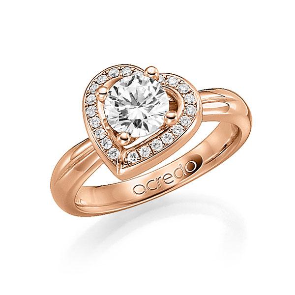 Verlobungsring in Rotgold 585 mit 0,4 ct. 22 St. zusammen 0,11ct. Brillant tw, si von acredo - A-F9WUB-R5-1RCTR0Z Verlobungsring in Rotgold 585 mit 0,4 ct. 22 St. zusammen 0,11ct. Brillant tw, si von acredo - A-F9WUB-R5-1RCTR0Z