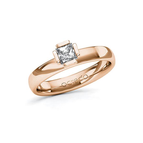Verlobungsring in Rotgold 585 mit 0,4 ct. Prinzess-Diamant tw, vs von acredo - A-10G50M-RR5-1R46SWZ Verlobungsring in Rotgold 585 mit 0,4 ct. Prinzess-Diamant tw, vs von acredo - A-10G50M-RR5-1R46SWZ