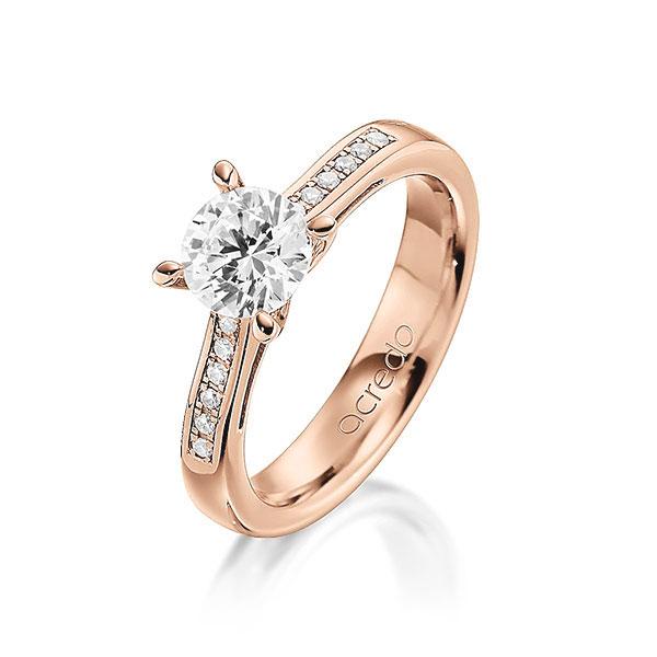 Verlobungsring in Rotgold 585 mit 0,4 ct. + zus. 0,096 ct. Brillant tw, vs tw, si von acredo - A-MLUKW-R5-1J3WR1Z Verlobungsring in Rotgold 585 mit 0,4 ct. + zus. 0,096 ct. Brillant tw, vs tw, si von acredo - A-MLUKW-R5-1J3WR1Z