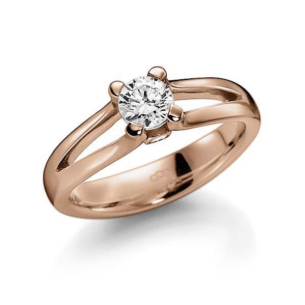Verlobungsring in Rotgold 585 mit 0,5 ct. beidseitiger seitlicher Brillantbesatz 2x 0,025ct Brillant tw, vs tw, si von acredo - A-10M9TQ-R5-1J20YRZ Verlobungsring in Rotgold 585 mit 0,5 ct. beidseitiger seitlicher Brillantbesatz 2x 0,025ct Brillant tw, vs tw, si von acredo - A-10M9TQ-R5-1J20YRZ