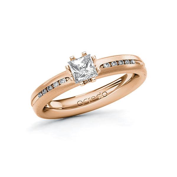 Verlobungsring in Rotgold 585 mit 0,5 ct. + zus. 0,08 ct. Prinzess-Diamant tw, vs tw, si von acredo - A-10UVU6-RRR5-1RBDPDZ Verlobungsring in Rotgold 585 mit 0,5 ct. + zus. 0,08 ct. Prinzess-Diamant tw, vs tw, si von acredo - A-10UVU6-RRR5-1RBDPDZ