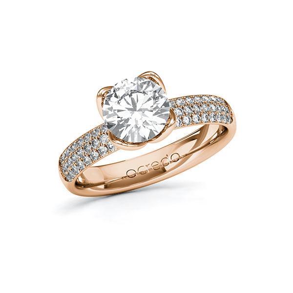 Verlobungsring in Rotgold 585 mit 1,5 ct. + zus. 0,432 ct. Brillant tw, vs tw, si von acredo - A-13MXHN-RR5-1R9WB5Z Verlobungsring in Rotgold 585 mit 1,5 ct. + zus. 0,432 ct. Brillant tw, vs tw, si von acredo - A-13MXHN-RR5-1R9WB5Z