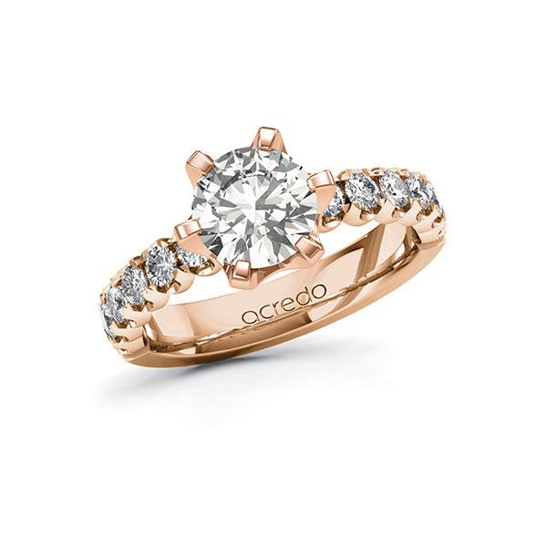 Verlobungsring in Rotgold 585 mit 1,5 ct. + zus. 0,6 ct. tw, si von acredo - A-10DEYX-RR5-1WWR1KZ Verlobungsring in Rotgold 585 mit 1,5 ct. + zus. 0,6 ct. tw, si von acredo - A-10DEYX-RR5-1WWR1KZ