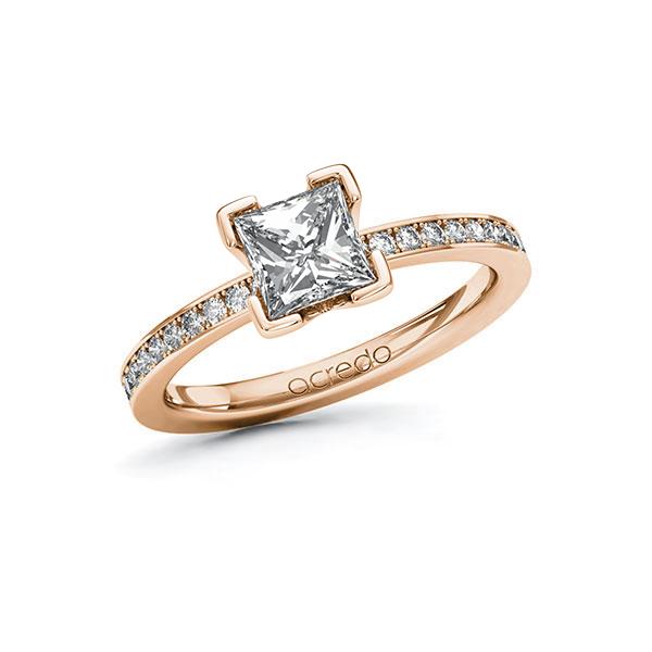 Verlobungsring in Rotgold 585 mit 1 ct. + zus. 0,2 ct. Prinzess-Diamant tw, vs tw, si von acredo - A-10FK9D-RR5-1R8BKRZ Verlobungsring in Rotgold 585 mit 1 ct. + zus. 0,2 ct. Prinzess-Diamant tw, vs tw, si von acredo - A-10FK9D-RR5-1R8BKRZ