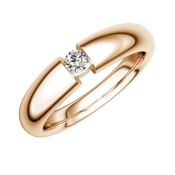 Verlobungsring in Rotgold 585 mit zus. 0,15 ct. Brillant tw, vs von 123gold - E-33PE9-R5-1Z851Z Verlobungsring in Rotgold 585 mit zus. 0,15 ct. Brillant tw, vs von 123gold - E-33PE9-R5-1Z851Z