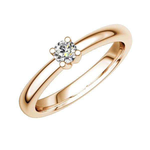 Verlobungsring in Rotgold 585 mit zus. 0,1 ct. Brillant tw, si von 123gold - E-2TIRI-R5-1TT9CZ Verlobungsring in Rotgold 585 mit zus. 0,1 ct. Brillant tw, si von 123gold - E-2TIRI-R5-1TT9CZ