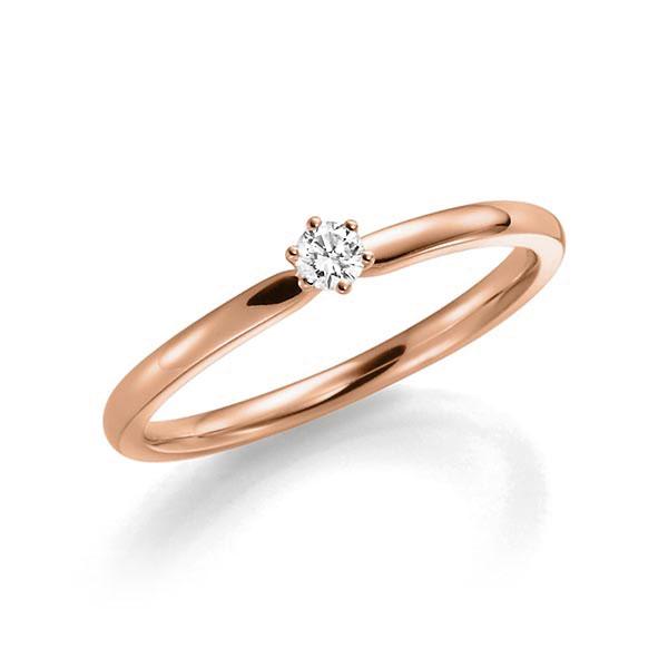 Verlobungsring in Rotgold 585 mit zus. 0,1 ct. Brillant tw, si von 123gold - E-RJ83B-R5-1TMRAZ Verlobungsring in Rotgold 585 mit zus. 0,1 ct. Brillant tw, si von 123gold - E-RJ83B-R5-1TMRAZ