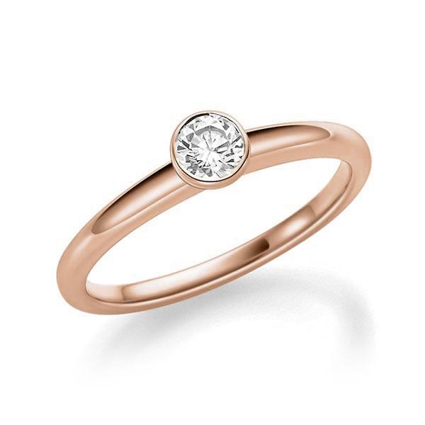 Verlobungsring in Rotgold 585 mit zus. 0,25 ct. Brillant tw, si von Steinberg - Q-ZFGU9-R5-1U125DZ Verlobungsring in Rotgold 585 mit zus. 0,25 ct. Brillant tw, si von Steinberg - Q-ZFGU9-R5-1U125DZ