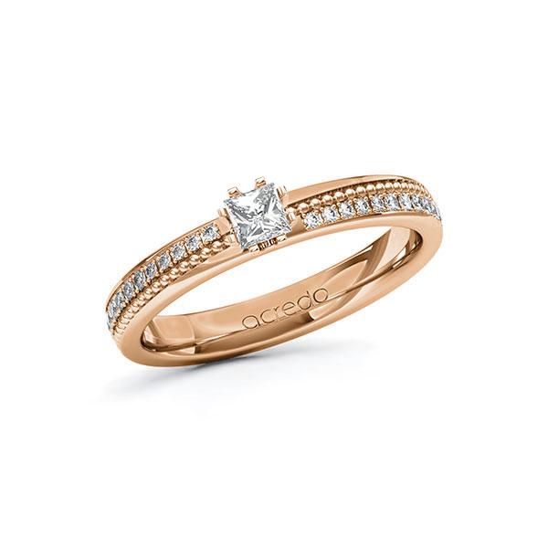 Verlobungsring in Rotgold 585 mit zus. 0,496 ct. Prinzess-Diamant tw, vs tw, si von acredo - A-10ZH3X-RRR5-1SWDBFZ Verlobungsring in Rotgold 585 mit zus. 0,496 ct. Prinzess-Diamant tw, vs tw, si von acredo - A-10ZH3X-RRR5-1SWDBFZ