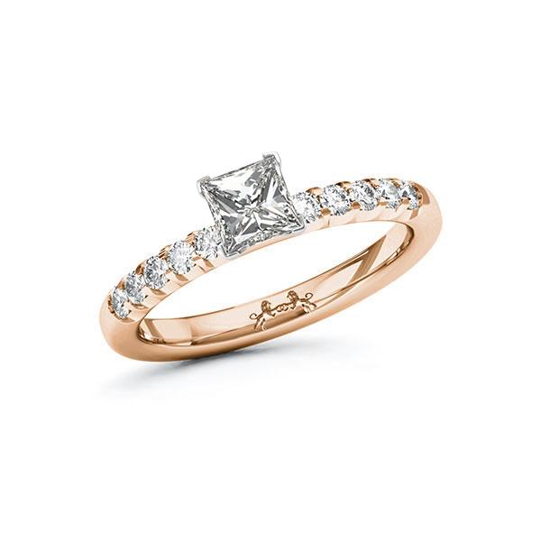 Verlobungsring in Rotgold 585 Weißgold 750 mit 0,7 ct. + zus. 0,4 ct. Prinzess-Diamant tw, vs von Steinberg - Q-10AQ8U-R5-1QMJDGZ Verlobungsring in Rotgold 585 Weißgold 750 mit 0,7 ct. + zus. 0,4 ct. Prinzess-Diamant tw, vs von Steinberg - Q-10AQ8U-R5-1QMJDGZ
