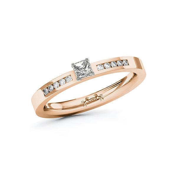 Verlobungsring in Rotgold 585 Weißgold 750 mit zus. 0,3 ct. Prinzess-Diamant tw, vs tw, si von Steinberg - Q-10AQAB-R5-1QLWE1Z Verlobungsring in Rotgold 585 Weißgold 750 mit zus. 0,3 ct. Prinzess-Diamant tw, vs tw, si von Steinberg - Q-10AQAB-R5-1QLWE1Z
