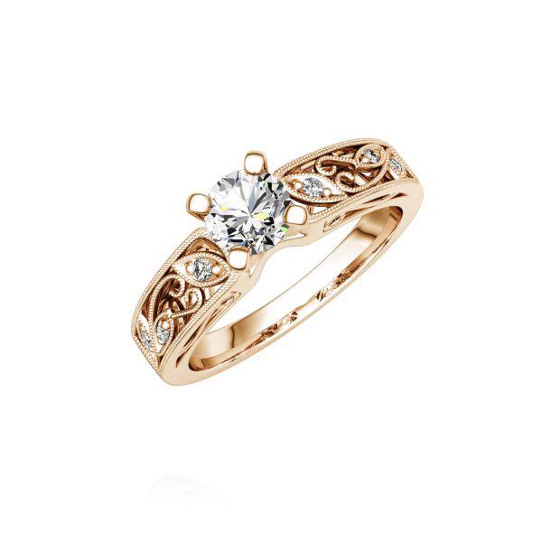 Verlobungsring in Rotgold 750 mit 0,4 ct. + zus. 0,06 ct. Brillant tw, si tw, vs von Steinberg - Q-NLVBG-R7-1R92S2Z Verlobungsring in Rotgold 750 mit 0,4 ct. + zus. 0,06 ct. Brillant tw, si tw, vs von Steinberg - Q-NLVBG-R7-1R92S2Z