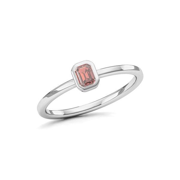 Verlobungsring in Weißgold 585 1 Stein 4 x3 mm Emerald - Cut Granat von 123gold - E-11INVQ-W5-1TQ6FCZ Verlobungsring in Weißgold 585 1 Stein 4 x3 mm Emerald - Cut Granat von 123gold - E-11INVQ-W5-1TQ6FCZ