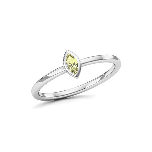 Verlobungsring in Weißgold 585 1 Stein 5 x 2,5 mm Navette - Cut Peridot von 123gold - E-11INW1-W5-1TQ6EBZ Verlobungsring in Weißgold 585 1 Stein 5 x 2,5 mm Navette - Cut Peridot von 123gold - E-11INW1-W5-1TQ6EBZ
