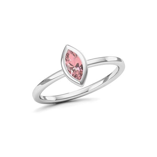 Verlobungsring in Weißgold 585 1 Stein 7,5 x 3,5 mm Navette - Cut Rosa Turmalin von 123gold - E-11INW8-W5-1TQ6E0Z Verlobungsring in Weißgold 585 1 Stein 7,5 x 3,5 mm Navette - Cut Rosa Turmalin von 123gold - E-11INW8-W5-1TQ6E0Z