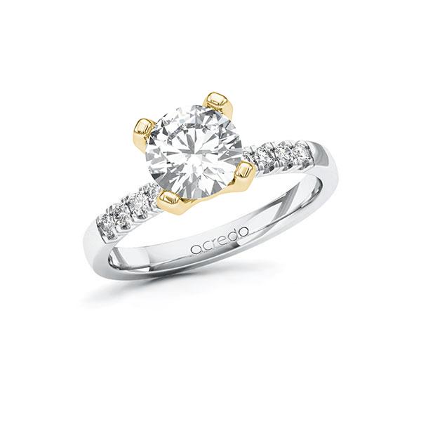 Verlobungsring in Weißgold 585 Gelbgold 585 mit 1,5 ct. + zus. 0,16 ct. Brillant tw, vs tw, si von acredo - A-ZWI9Z-WG5-1R48QXZ Verlobungsring in Weißgold 585 Gelbgold 585 mit 1,5 ct. + zus. 0,16 ct. Brillant tw, vs tw, si von acredo - A-ZWI9Z-WG5-1R48QXZ