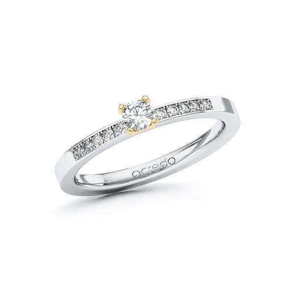 Verlobungsring in Weißgold 585 Gelbgold 585 mit zus. 0,25 ct. Brillant tw, si von acredo - A-10EYBN-WG5-1R1SFKZ Verlobungsring in Weißgold 585 Gelbgold 585 mit zus. 0,25 ct. Brillant tw, si von acredo - A-10EYBN-WG5-1R1SFKZ