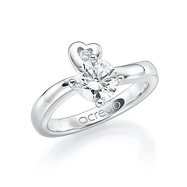 Verlobungsring in Weissgold 585 mit 0,4 ct. 1 St. zusammen 0,03ct. Brillant tw, si von acredo - A-FAGNL-W5-1RKWELZ Verlobungsring in Weissgold 585 mit 0,4 ct. 1 St. zusammen 0,03ct. Brillant tw, si von acredo - A-FAGNL-W5-1RKWELZ