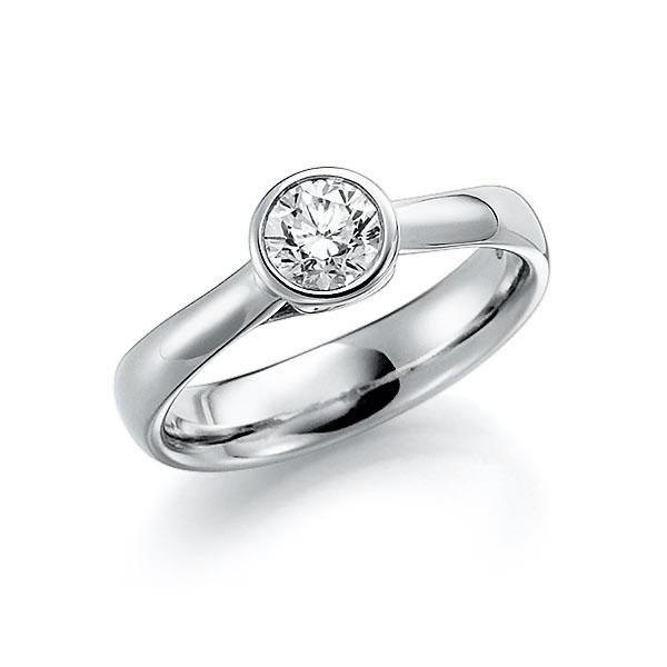 Verlobungsring in Weißgold 585 mit 0,4 ct. Brillant tw, si von 123gold - E-RIELG-W5-1R7KANZ Verlobungsring in Weißgold 585 mit 0,4 ct. Brillant tw, si von 123gold - E-RIELG-W5-1R7KANZ