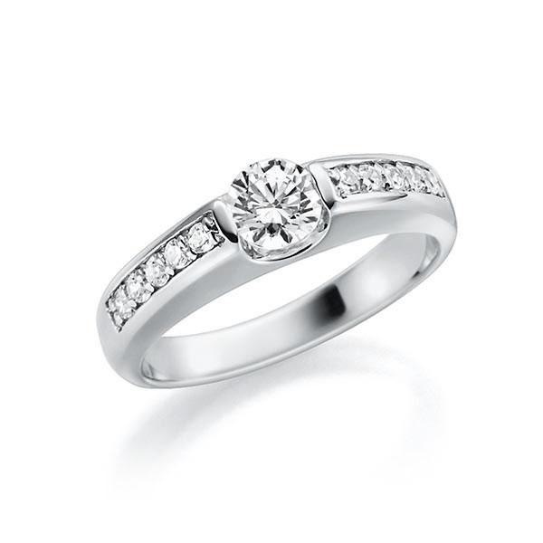 Verlobungsring in Weißgold 585 mit 0,4 ct. + zus. 0,18 ct. Brillant tw, si tw, vs von Steinberg - C-UJT21-W5-1R7PZ2Z Verlobungsring in Weißgold 585 mit 0,4 ct. + zus. 0,18 ct. Brillant tw, si tw, vs von Steinberg - C-UJT21-W5-1R7PZ2Z