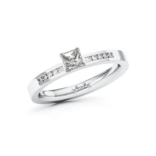 Verlobungsring in Weißgold 585 mit 0,4 ct. + zus. 0,1 ct. Prinzess-Diamant tw, vs tw, si von Steinberg - Q-10AQAL-W5-1QGMAAZ Verlobungsring in Weißgold 585 mit 0,4 ct. + zus. 0,1 ct. Prinzess-Diamant tw, vs tw, si von Steinberg - Q-10AQAL-W5-1QGMAAZ