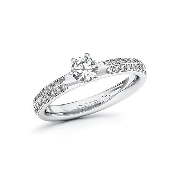 Verlobungsring in Weißgold 585 mit 0,4 ct. + zus. 0,288 ct. Brillant tw, si von acredo - A-ZWMXD-WW5-1RDPN6Z Verlobungsring in Weißgold 585 mit 0,4 ct. + zus. 0,288 ct. Brillant tw, si von acredo - A-ZWMXD-WW5-1RDPN6Z