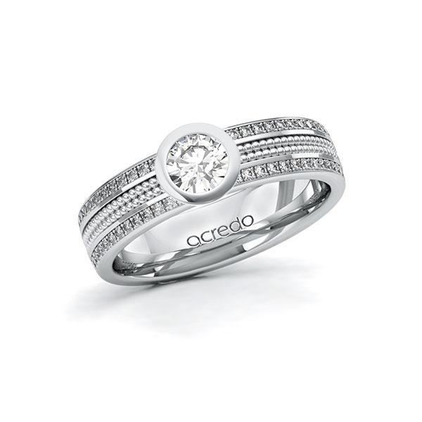 Verlobungsring in Weißgold 585 mit 0,4 ct. + zus. 0,29 ct. Brillant tw, si von acredo - A-10VR7A-WW5-1SVIA9Z Verlobungsring in Weißgold 585 mit 0,4 ct. + zus. 0,29 ct. Brillant tw, si von acredo - A-10VR7A-WW5-1SVIA9Z