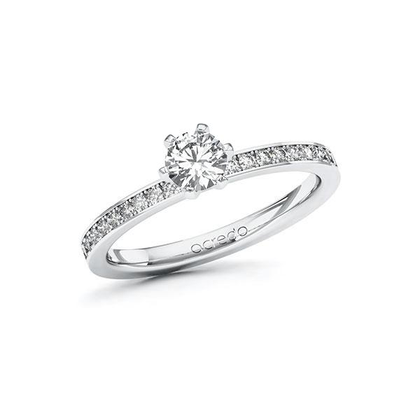 Verlobungsring in Weißgold 585 mit 0,4 ct. + zus. 0,2 ct. Brillant tw, vs tw, si von acredo - A-ZXBX7-WW5-1R5QB2Z Verlobungsring in Weißgold 585 mit 0,4 ct. + zus. 0,2 ct. Brillant tw, vs tw, si von acredo - A-ZXBX7-WW5-1R5QB2Z