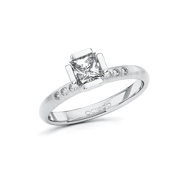 Verlobungsring in Weißgold 585 mit 0,7 ct. + zus. 0,06 ct. Prinzess-Diamant tw, vs tw, si von acredo - A-10GD4J-WW5-1S4FK3Z Verlobungsring in Weißgold 585 mit 0,7 ct. + zus. 0,06 ct. Prinzess-Diamant tw, vs tw, si von acredo - A-10GD4J-WW5-1S4FK3Z