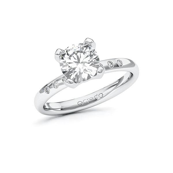Verlobungsring in Weißgold 585 mit 1,5 ct. + zus. 0,048 ct. Brillant tw, vs tw, si von acredo - A-ZXC5U-WW5-1R20SIZ Verlobungsring in Weißgold 585 mit 1,5 ct. + zus. 0,048 ct. Brillant tw, vs tw, si von acredo - A-ZXC5U-WW5-1R20SIZ