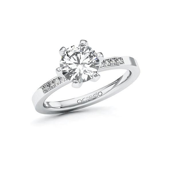 Verlobungsring in Weissgold 585 mit 1,5 ct. + zus. 0,1 ct. Brillant tw, vs tw, si von acredo - A-ZWMK7-WW5-1R20Q7Z Verlobungsring in Weissgold 585 mit 1,5 ct. + zus. 0,1 ct. Brillant tw, vs tw, si von acredo - A-ZWMK7-WW5-1R20Q7Z