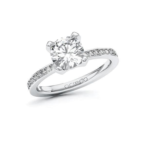 Verlobungsring in Weissgold 585 mit 1,5 ct. + zus. 0,2 ct. Brillant tw, si von acredo - A-101ZGZ-WW5-1RDXMKZ Verlobungsring in Weissgold 585 mit 1,5 ct. + zus. 0,2 ct. Brillant tw, si von acredo - A-101ZGZ-WW5-1RDXMKZ